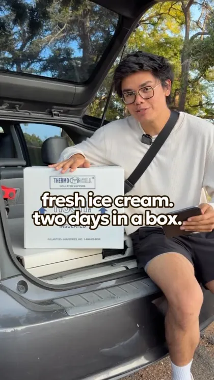 Instagram reel &mdash; the 72-hour cold-chain shipping test