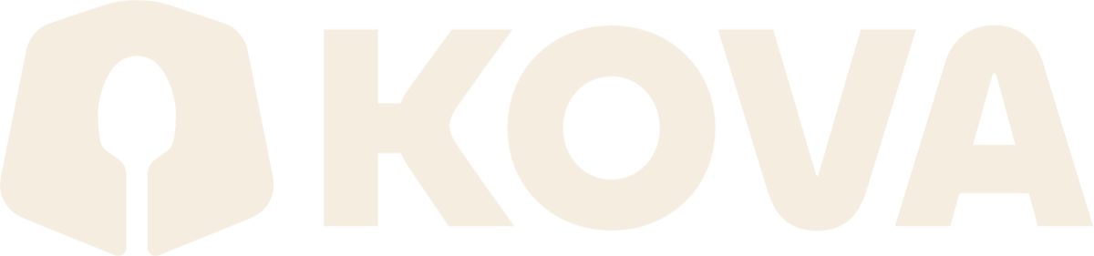 Kova standard logo: the wordmark with the subhead, without the icon.