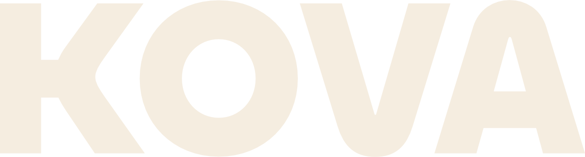 Kova wordmark on its own, set in Chillax Bold.